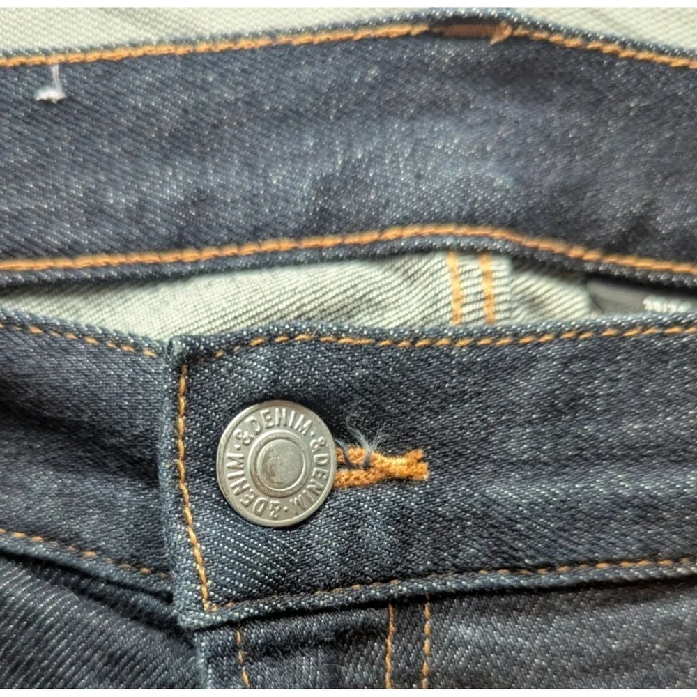 H&M &Denim Slim Jeans Mens 38x32 Blue dark Wash Stretch Tapered Denim Pants